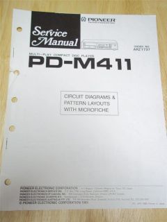 Pioneer Service Manual~PD M411 CD Compact Disc Player~Origina​l~w 