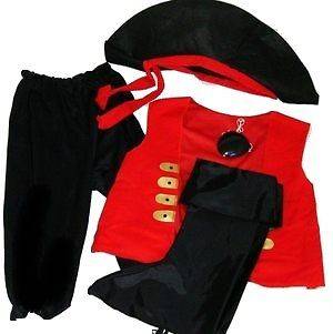 5pc. Pirate Boys Halloween Costume Ages 3 4 5 Dress Up