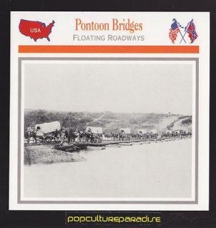 PONTOON BRIDGES Floating Roadways U.S. CIVIL WAR CARD Rapidan River 