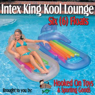 Pack Intex King Kool Lounge Inflatable Swimming Pool Float Blue 
