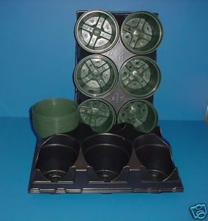 24 New 6inch Plastic Flower Pots With Trays