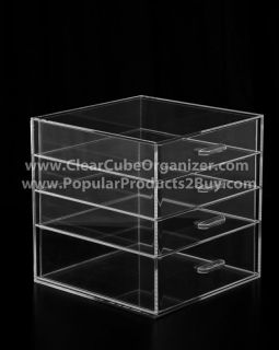 Acrylic Makeup Drawers on Acrylic Lucite Clear Cube Makeup Organizer With 6 14 Drawers