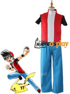 Pokemon Red Cosplay Costume   Ash Ketchum Cosplay Outfit & Clothes All 