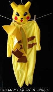 POKEMON Pikachu Costume Boy Girl Small 4 6 Rubies Mask Dress Up Play 
