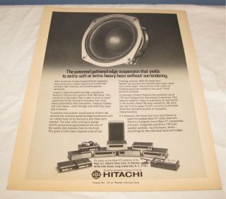 Vintage Hitachi Stereo Components PRINT AD from 1972