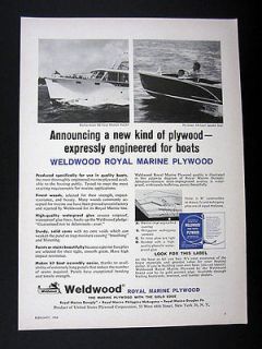 Weldwood Royal Marine Plywood Richardson 43 Hi Liner Speed Star 1958 