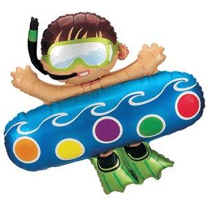 40 Swimmer Boy Balloon   Swimming Pool Diver Beach Party Supplies