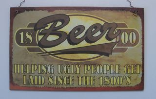   Helping Ugly people get laid Plaque Home Decor Sign Bar man cave wall