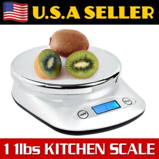  11 Lb x 0.5Oz Digital Food Diet Postal Kitchen Scale 5 kgx1g SLV(4801