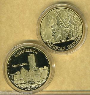 WTC 24 KT GOLD COMMEMORATIVE COIN AMERICA REMEMBER