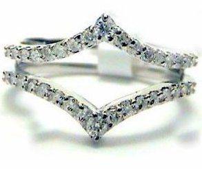   Ring Wrap Guard 14k White Gold Solitaire Enhancer Prong Set 1/2ct