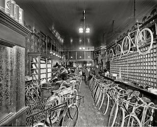 1912 Bicycle Shop Photo, DETROIT, Bike Store, 16x13 giclee Print