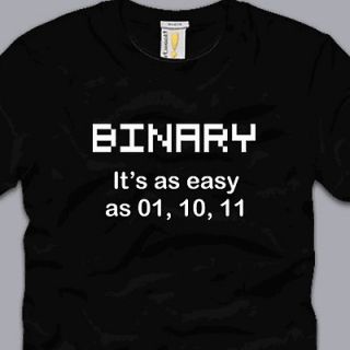 BINARY geek t shirt SMALL code funny pixels nerdy cpu linux programmer 
