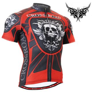 red skeleton cycling jersey top bike bicycle S~3XL