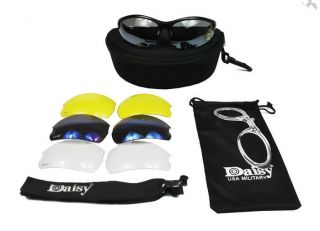 UV400 4 Lens Military Goggle Shooting Sun Glasses With Box Set