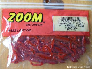 ZOOM Mini Lizard TOMATO 4 Soft Plastic Bait NOS Super Salt + Retail 