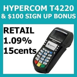 FREE Credit Card Machine Processing HYPERCOM T4220 &$100Bonus 