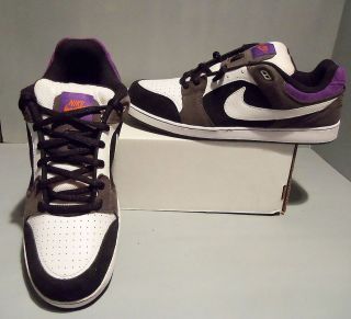 Nike Mens Hustle White Gray Black Purple Skate Shoes Size 13 NIB NEW