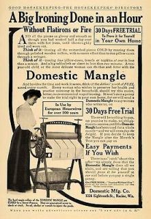 1907 Ad Domestic Mangle Iron Ironing Household Chores   ORIGINAL 