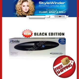   iTools StyleWinder Rotating 1 Styling Curling Iron BLACK w/DVD Holder
