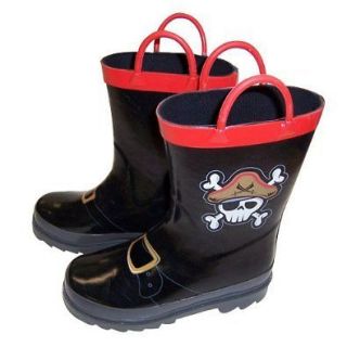 Boys Pirate Black Rain Boots (Toddler/Littl​e Kid) GNR12814WM
