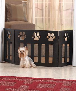   PAW PRINT WOODEN WOOD PET GATE SAFETY DOG PUPPY CAT DOOR FENCE~GIFT
