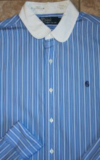 125 NWT Polo Ralph Lauren Blue White Striped Shirt Club Collar S M L 