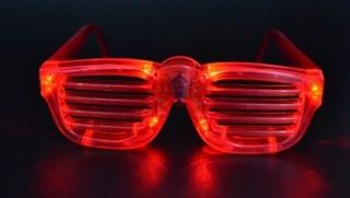 LMFAO Red Shutter LED Party Glasses Flashing Shining Stripy Lighting 