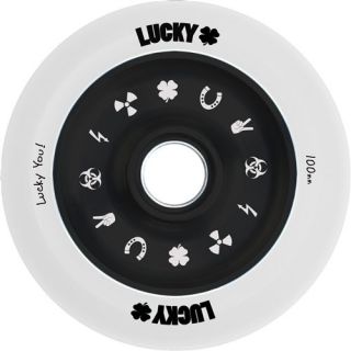 LUCKY SCOOTERS   CHARM WHEEL   SCOOTER WHEEL   100MM   BLACK/WHITE