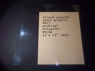 12inch Record   ARCHIVAL OUTER SLEEVES   4mil MYLAR   13 x 13 lp vinyl 