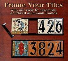 House Numbers Ceramic Tile ANODIZED ALUMINUM FRAME