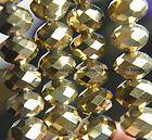 70PCS 10mm Gold Crystal Faceted Abacus Loose Beads