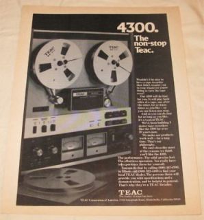 Vintage Teac 4300 Reel to Reel Tape Deck PRINT AD 1975