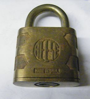 Vintage Brass REESE Padlock   No Key Pin Tumbler