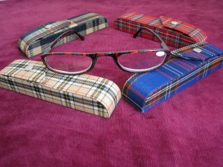Stylish Tartan Design Reading Glasses with a Matching Case