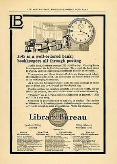 1918 Ad Library Bureau Card Filing Systems & Cabinets   ORIGINAL 