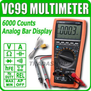 VC99 Multimeter Tester Thermometer Resistance AC DC Ohm Hz°C 