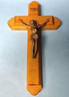 VTG WOODEN Sick Call LAST RITES Crucifix JESUS/CROSS Icon WALL HANGING 