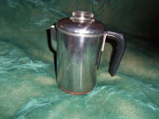 Vtg REVERE WARE 8 cup Stove top Coffee Pot Percolator ~COPPER BOTTOM 