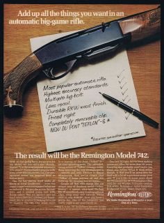 1970 Remington Arms Model 742 Automatic Rifle Magazine Print Ad