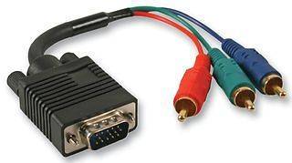 Phono RGB YUV Component to VGA 15 pin Plug Lead Cable 20cm 0.2M