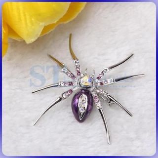 Cheap Spider Clip Pin Costume Brooch Jewelry Rhinestone