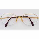 Cartier Eyewear Semi rimless 22 Karat Gold Eyeglasses Frames Lenses 