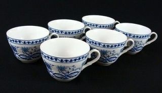  GERMAN GDR KAHLA BLUE DANUBE ONION CHINA PORCELAIN TEA COFFEE CUPS SET