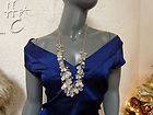 NWT Ann Taylor Briolette Bib Necklace, Crystal, Gold and Light Pink 