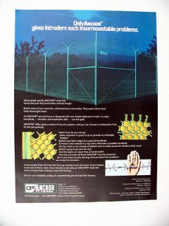 Anchor Fence Chain Link Security Barbed Wire Fencing 1979 print Ad 