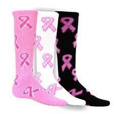 Pink Ribbon Breast Cancer Awareness Socks Volleyball Soccer Lacrosse 