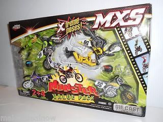 MXS ROAD CHAMPS MONSTER VALUE PACK 2 MX RIDERS 4 MX BIKES # 38 & 59 