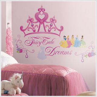   Princess Crown 18 BiG Wall Mural Stickers Pink Tiara Room Decor Decals