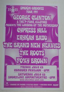   SMOKIN GROOVES TOUR Poster   GEORGE CLINTON, CYPRESS HILL, THE ROOTS